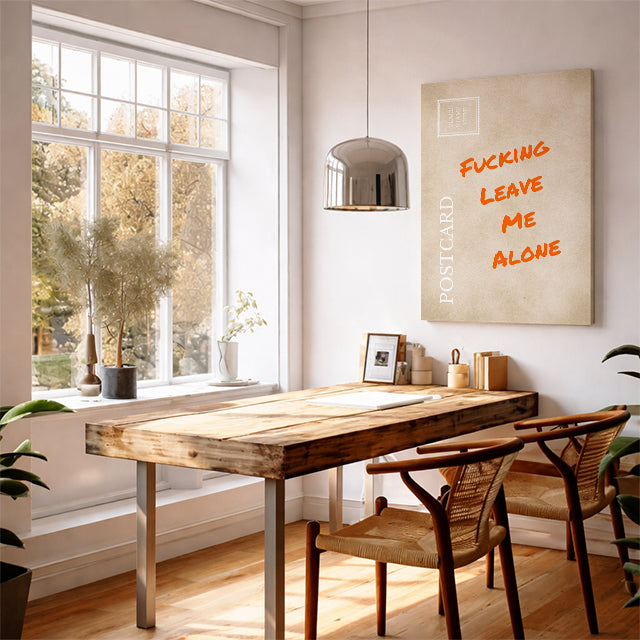 Funny Relatable Postcard: "Fucking Leave Me Alone" Sarcastic Wall Art Workplace Humor Print Gag Gift for Introverts