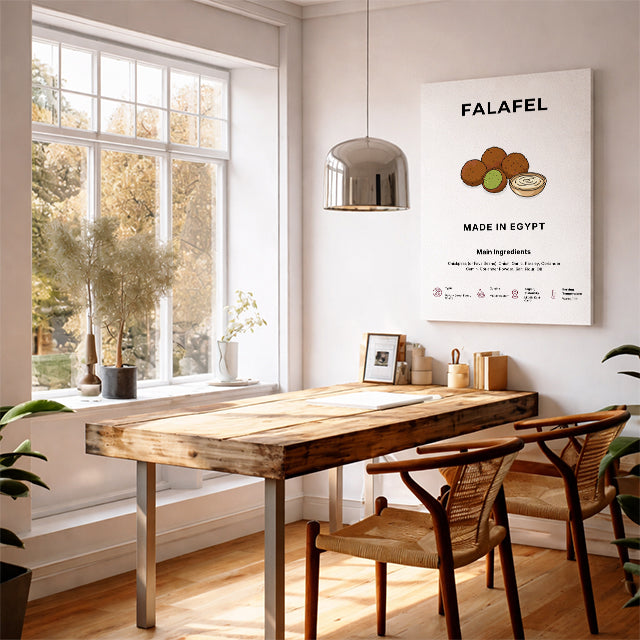 Falafel Art Print Modern Kitchen Wall Decor Gourmet Food Poster Made in Egypt Illustration Foodie Gift Middle Eastern Art Cairo Poster