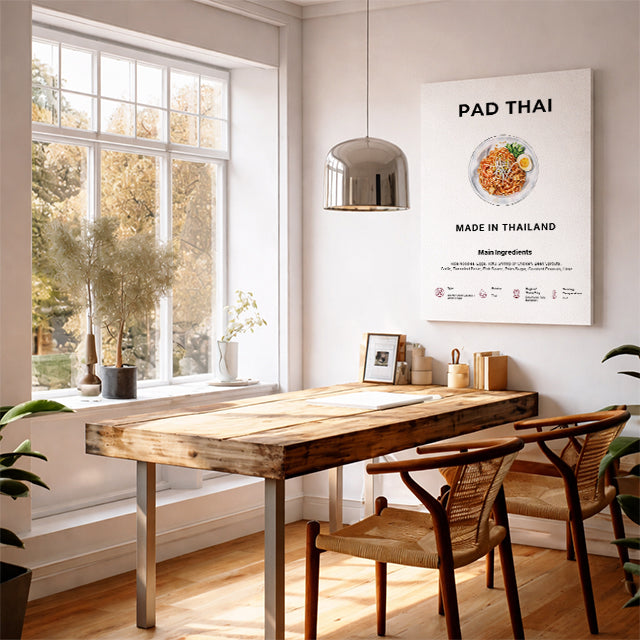 Pad Thai Art Print Modern Kitchen Wall Decor Gourmet Food Poster Made in Thailand Illustration Foodie Gift Thai Cuisine Art Bangkok Poster