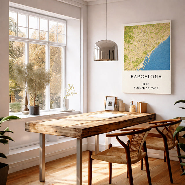 Barcelona Spain Map Art Print Modern Minimalist City Street Map Poster Catalonia Wall Decor Travel Gift