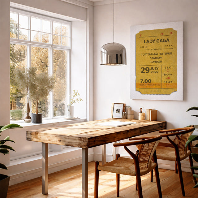 Vintage Lady Gaga Ticket Stub Print 2022 London Concert Poster Retro Music Wall Art Chromatica Ball Tour Fan Gift Tottenham Hotspur Stadium