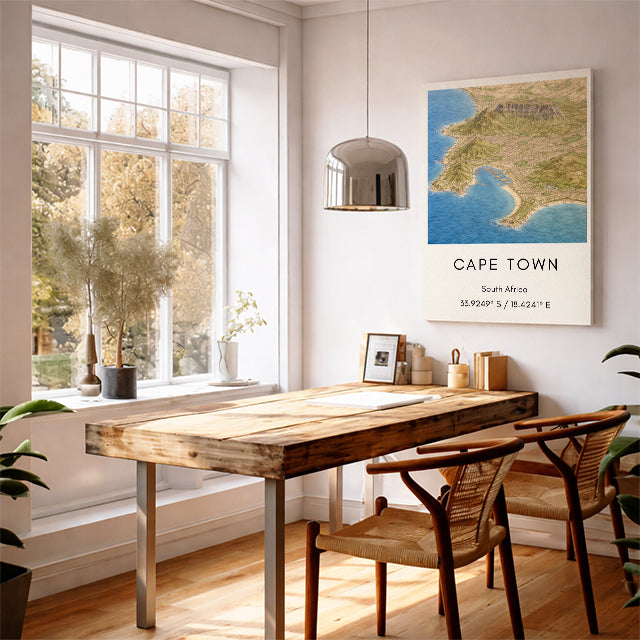 Cape Town South Africa Map Art Print Modern Minimalist City Map Poster Africa Wall Decor Travel Gift