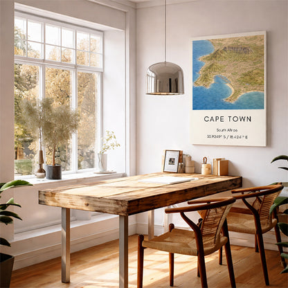 Cape Town South Africa Map Art Print Modern Minimalist City Map Poster Africa Wall Decor Travel Gift