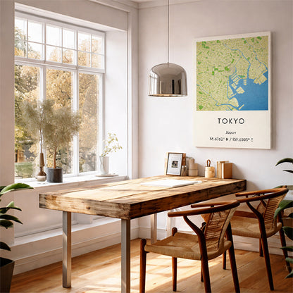 Tokyo Japan Map Art Print Modern Minimalist City Map Poster Asia Wall Decor Travel Gift Urban Cartography Art