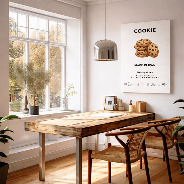 Cookie Art Print Modern Kitchen Wall Decor Gourmet Food Poster Made in Iran Illustration Foodie Gift Persian Cuisine Art