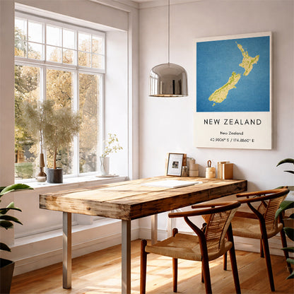 New Zealand Map Art Print Modern Minimalist Travel Poster Oceania Wall Decor Wanderlust Gift Kiwi Country Art